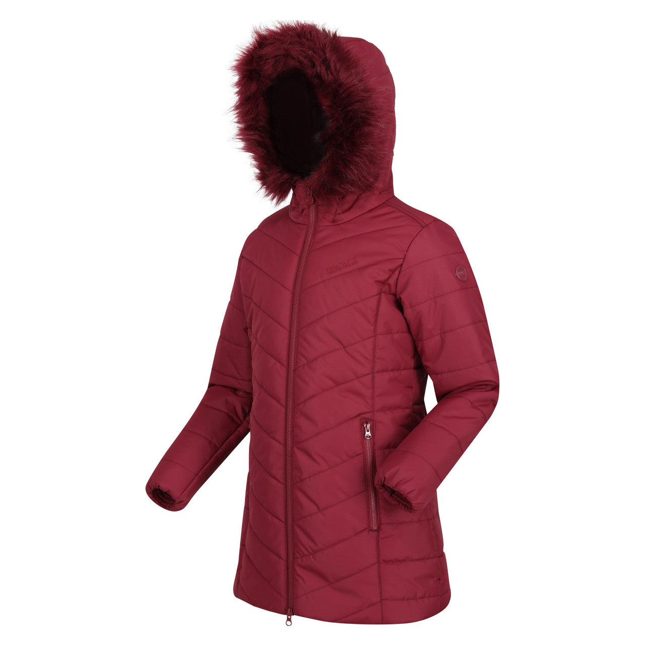 Regatta Fabrizia II Girls Full Zip Parka Hood Quilted Coat Pimpento