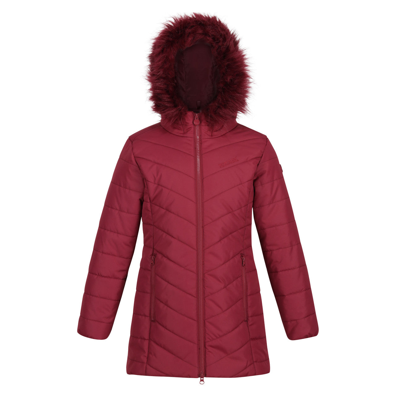 Regatta Fabrizia II Girls Full Zip Parka Hood Quilted Coat Pimpento