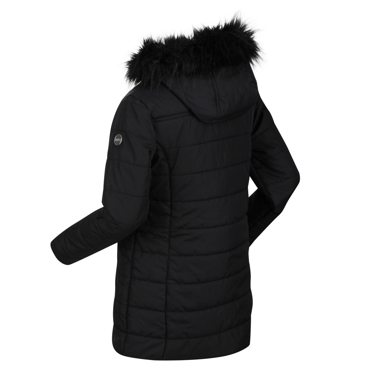 Regatta Fabrizia II Girls Full Zip Parka Hood Quilted Coat Black