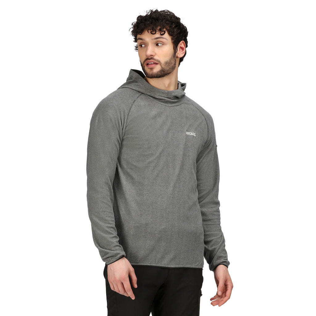 Regatta Men's Montes Pullover Hoody Lightweight Fleece Light Steel/Black