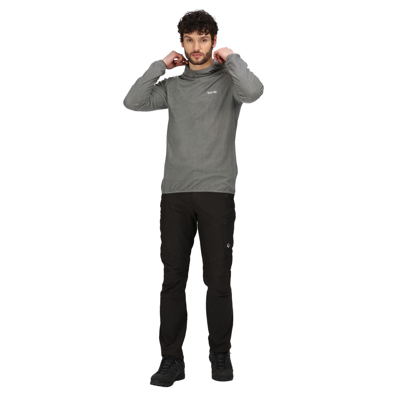 Regatta Men's Montes Pullover Hoody Lightweight Fleece Light Steel/Black