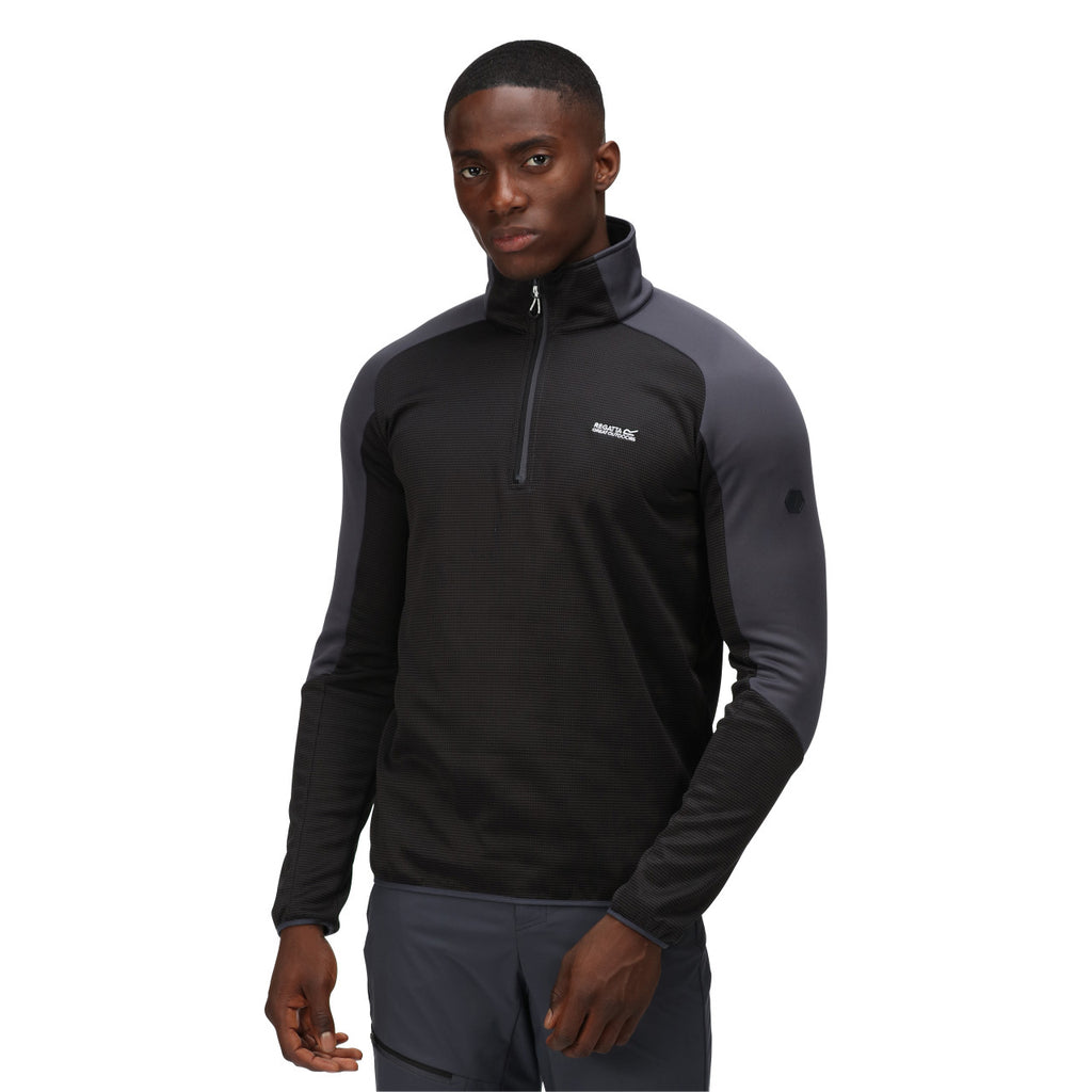 Regatta Men's Highton Half Zip Fleece Black/India Grey