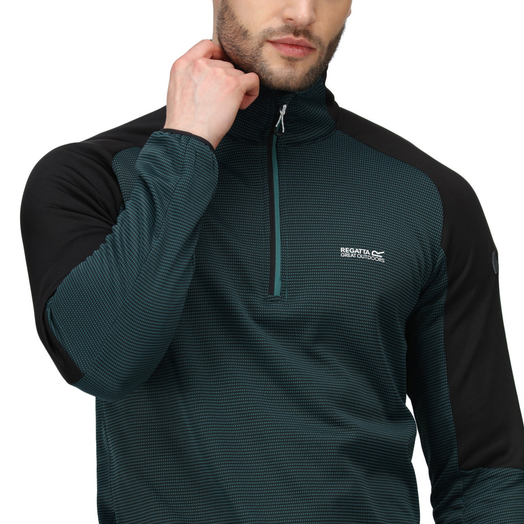 Regatta Men's Highton Half Zip Fleece Pacific Green/Black