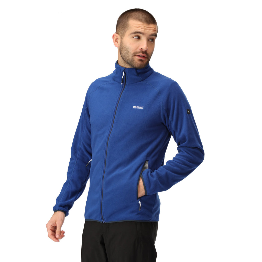 Regatta Mens Hadfield Full Zip Micro Fleece Washable Quick Dry Hardwearing New Royal Blue