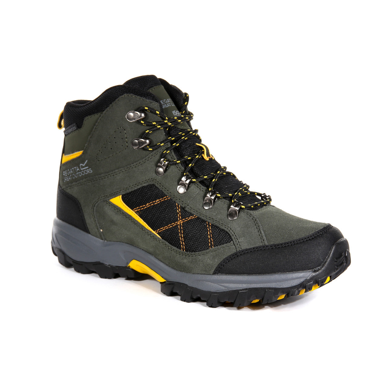 Regatta Men's Clydebank Waterproof Hiking Boots Dark Khaki/Gold