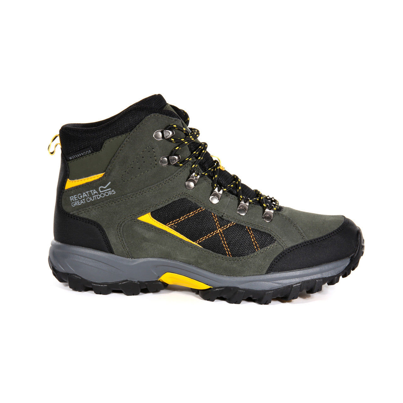 Regatta Men's Clydebank Waterproof Hiking Boots Dark Khaki/Gold