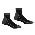 Regatta Mens 2 Pack Trail Socks Lightweight Stretch Comfort Black Dark Steel