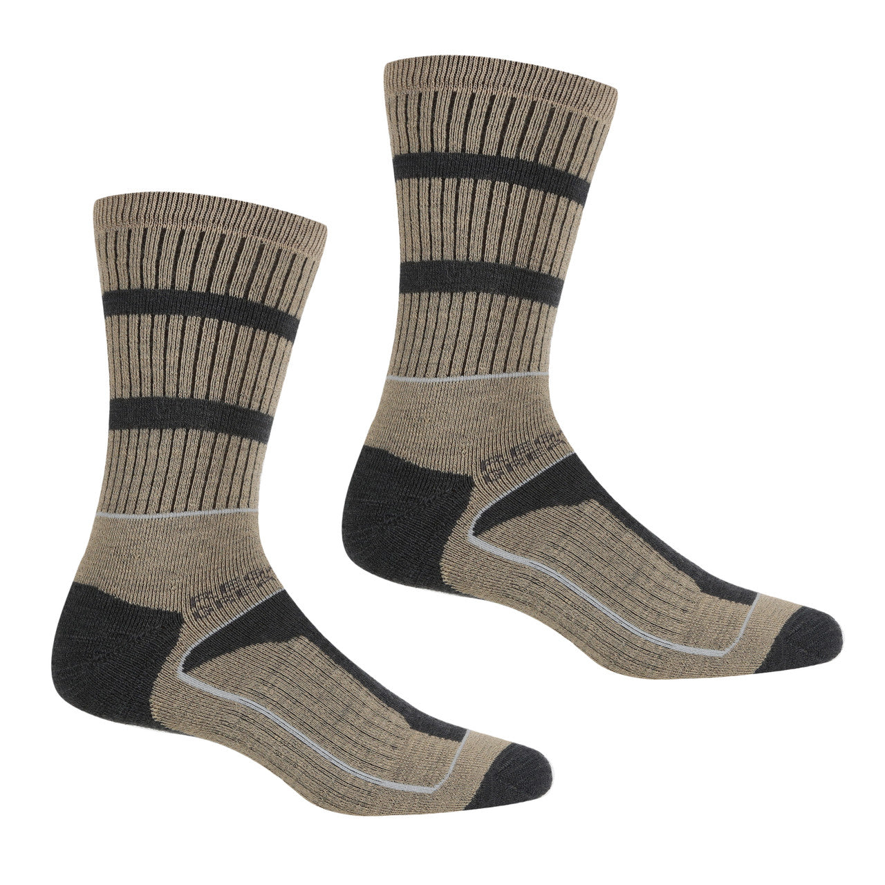 Regatta Mens Walking Socks 3 Season Comfortable Socks 2 Pack Moccasin