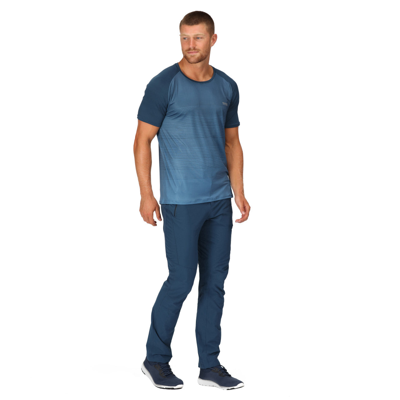 Regatta Mens Highton Walking Hiking Trousers Blue Wing