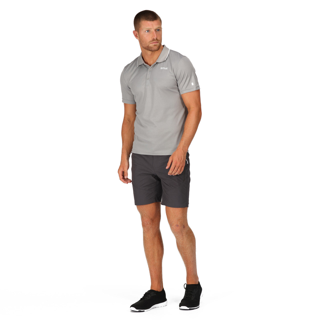Regatta Mens Highton Mid Length Stretch Walking Shorts Seal Grey