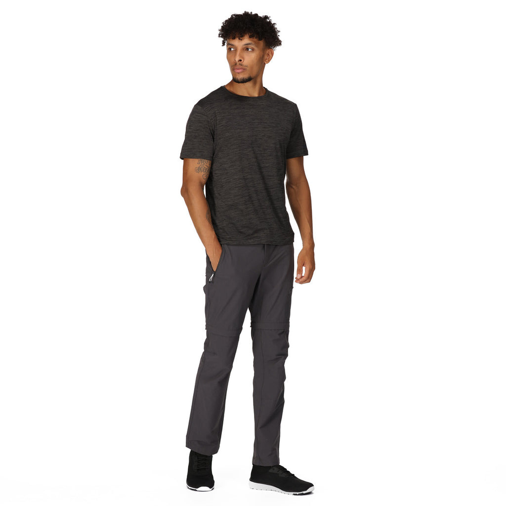 Regatta Mens Highton Zip Off Walking Hiking Trousers Shorts Seal Grey