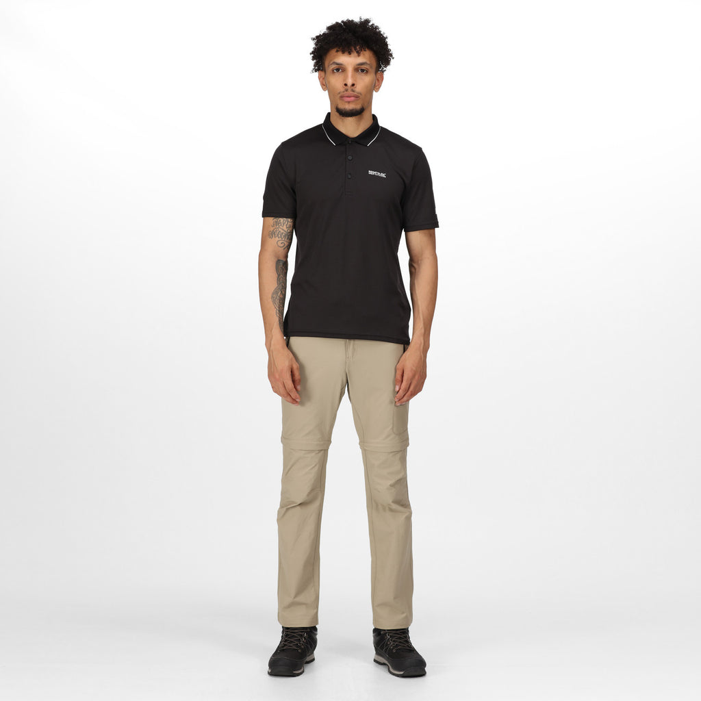 Regatta Mens Highton Zip Off Walking Hiking Trousers Shorts Parchment