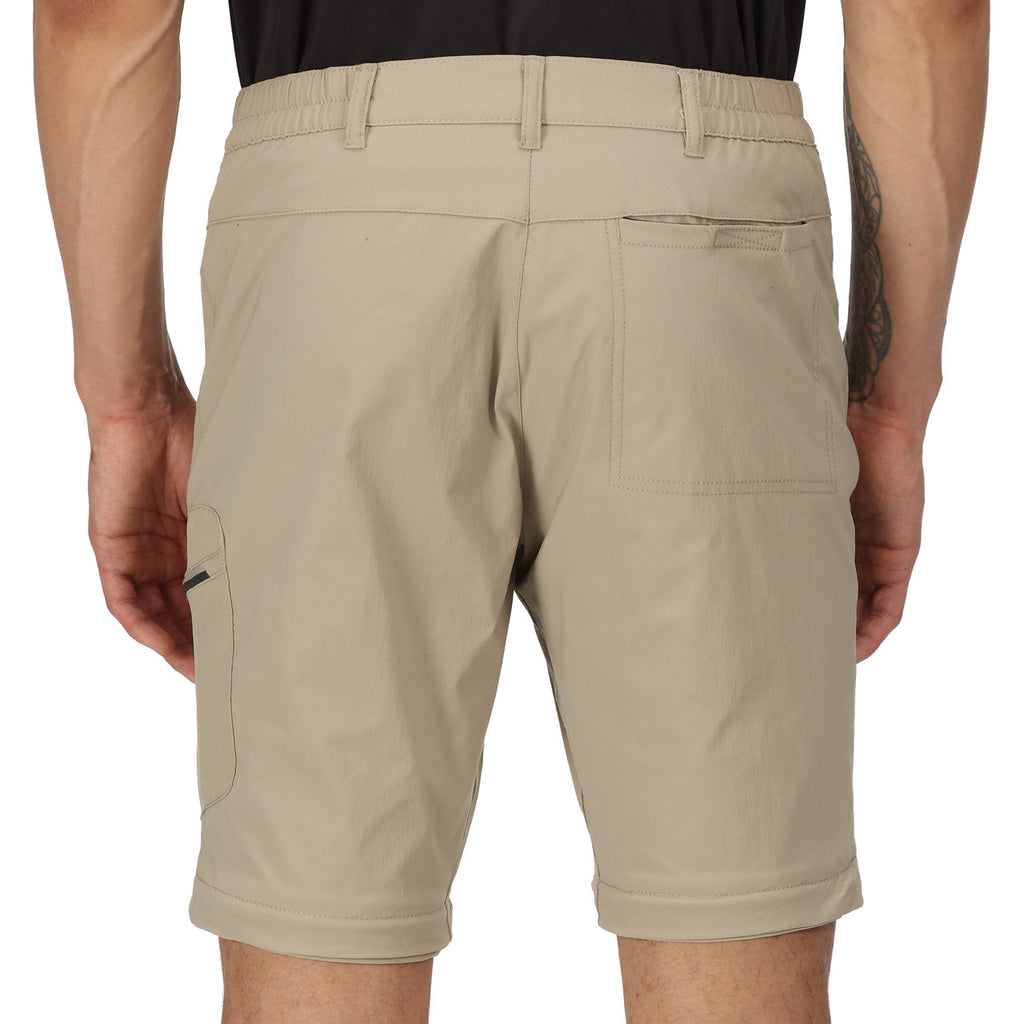 Regatta Mens Highton Zip Off Walking Hiking Trousers Shorts Parchment