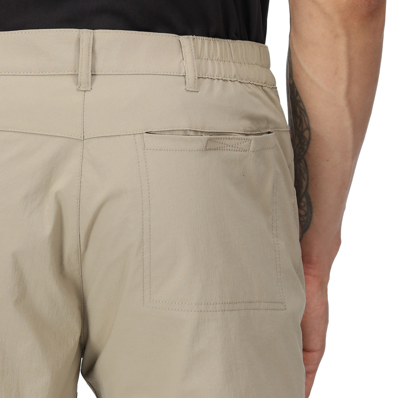 Regatta Mens Highton Zip Off Walking Hiking Trousers Shorts Parchment