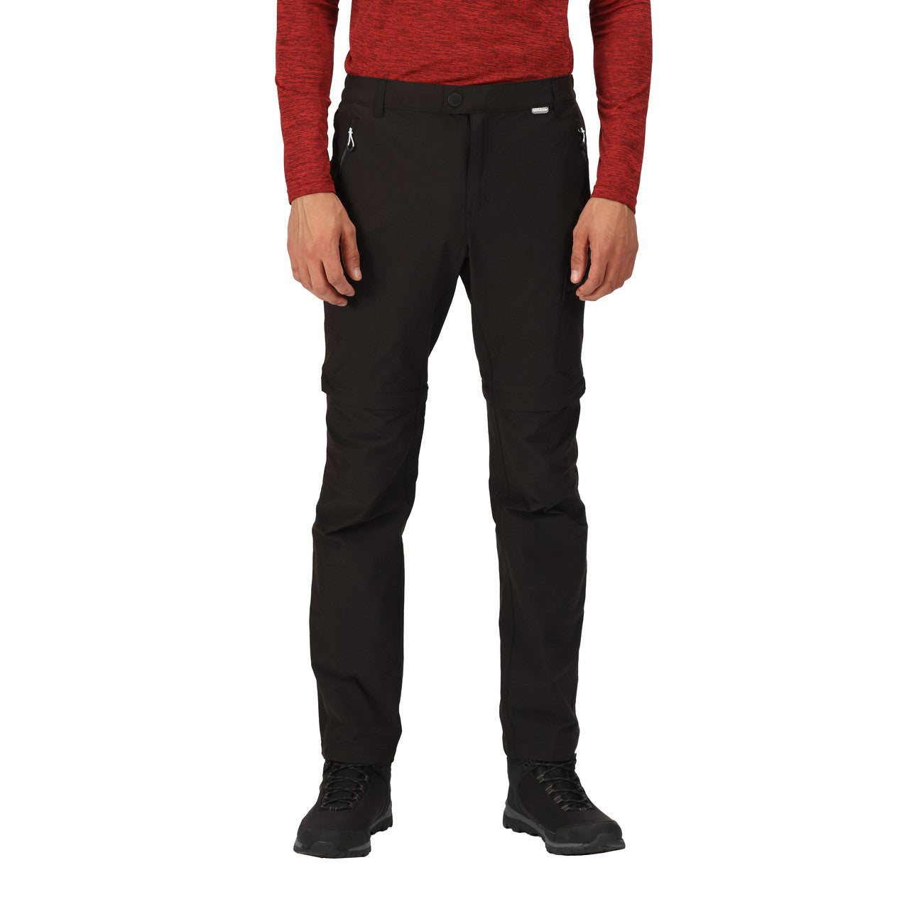 Regatta Mens Highton Zip Off Walking Hiking Trousers Shorts Black