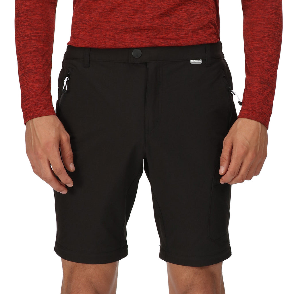 Regatta Mens Highton Zip Off Walking Hiking Trousers Shorts Black
