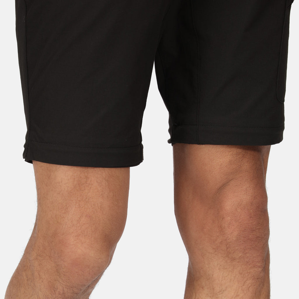 Regatta Mens Highton Zip Off Walking Hiking Trousers Shorts Black