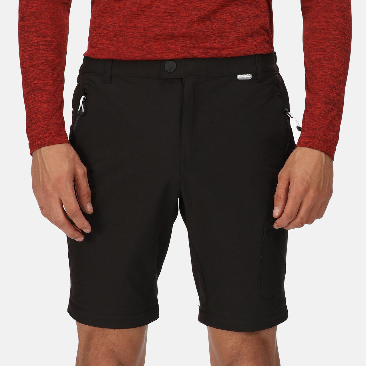 Regatta Mens Highton Zip Off Walking Hiking Trousers Shorts Black