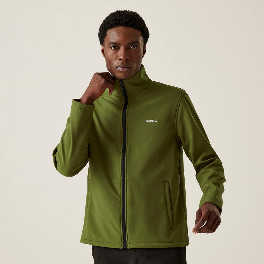 Regatta Mens Cera V Softshell Jacket Navy Nephrite Green