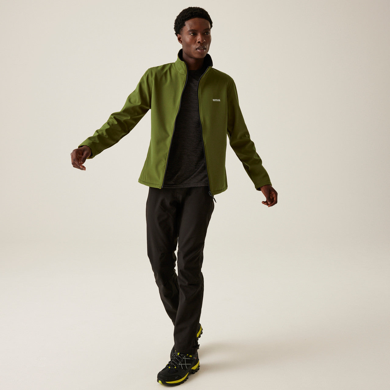 Regatta Mens Cera V Softshell Jacket Navy Nephrite Green