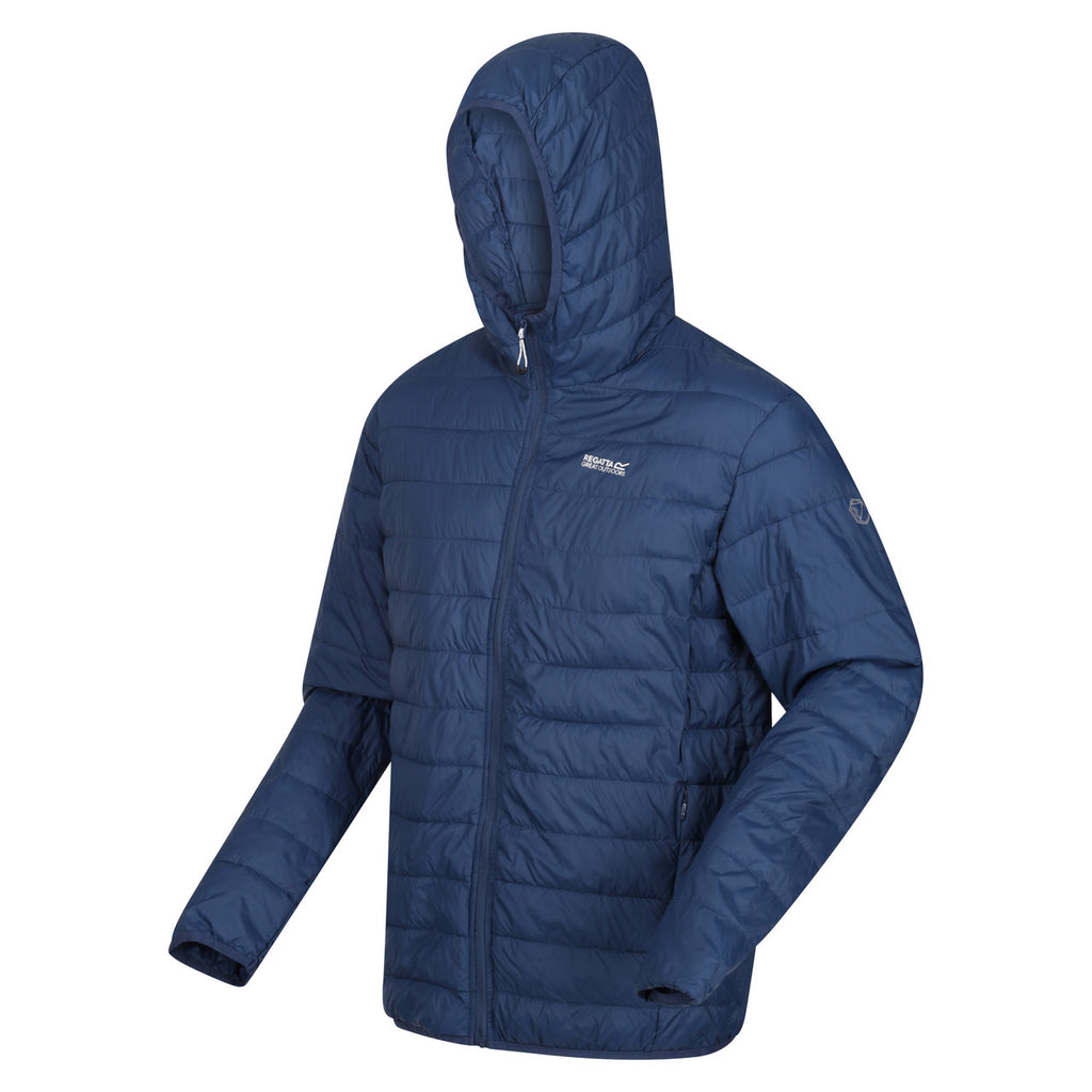 Regatta Mens Hillpack Padded Hooded Lightweight Coat Admiral Blue