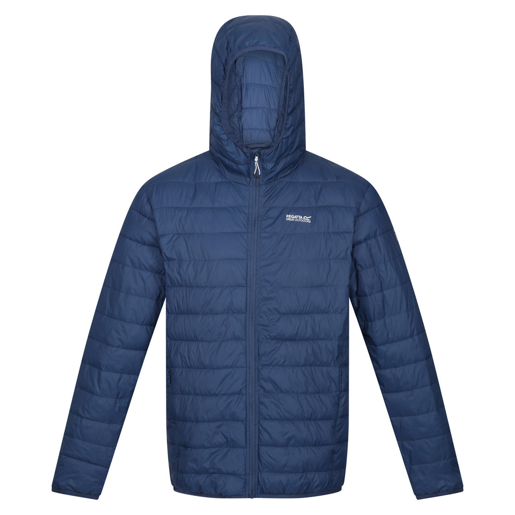 Regatta Mens Hillpack Padded Hooded Lightweight Coat Admiral Blue