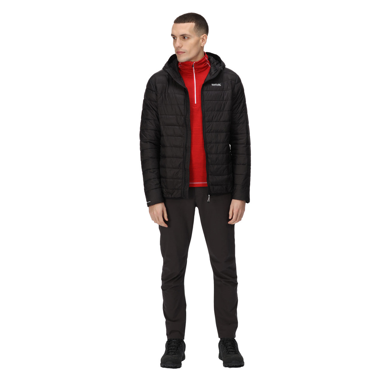 Regatta Mens Hillpack Padded Hooded Lightweight Coat Black