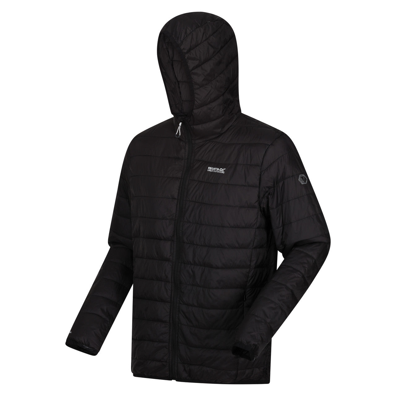 Regatta Mens Hillpack Padded Hooded Lightweight Coat Black
