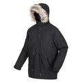 Regatta Mens Salinger III Warm Winter Fur Hood Coat Black