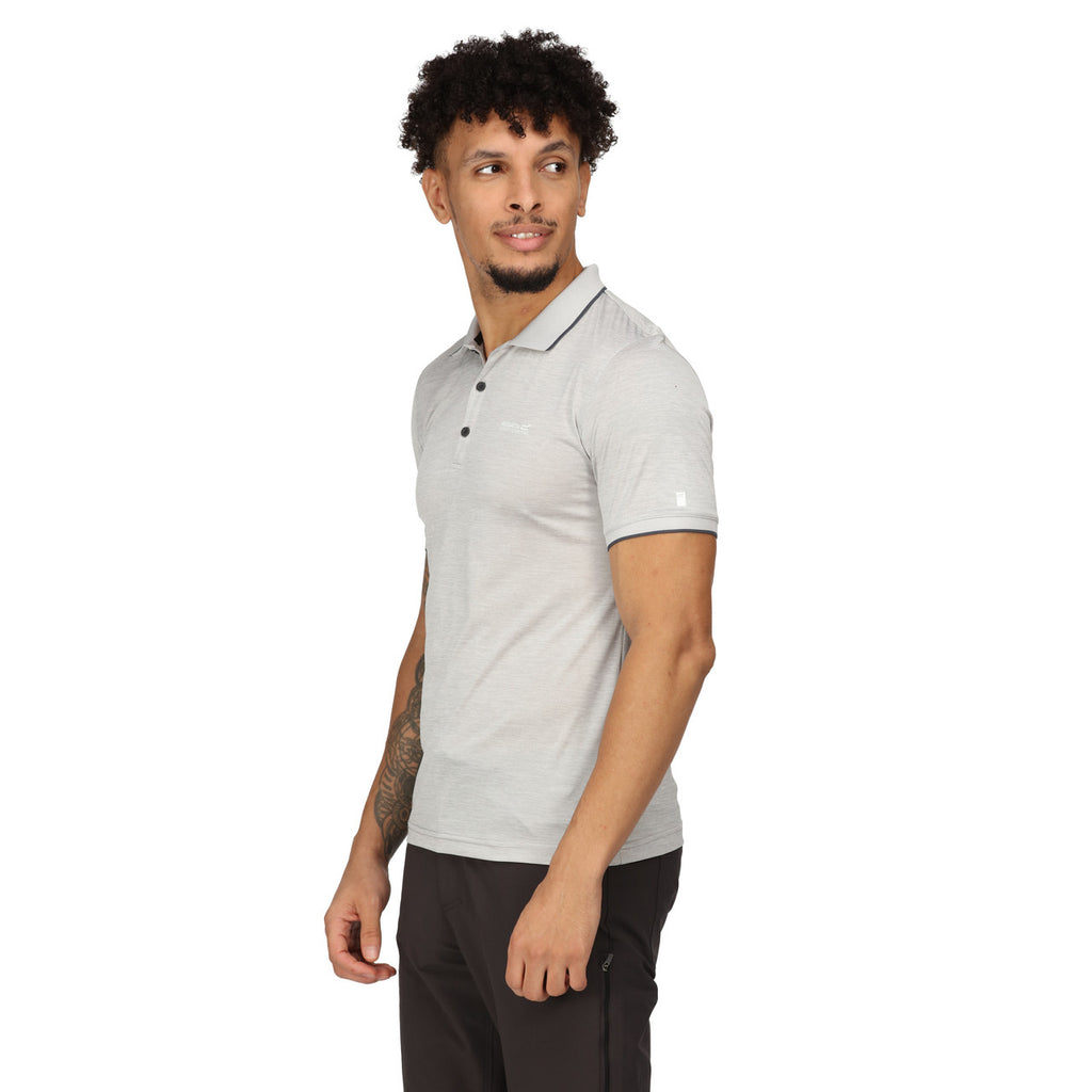 Regatta Men's Polo Shirt Remex II Sports Polo T Shirt Silver Grey
