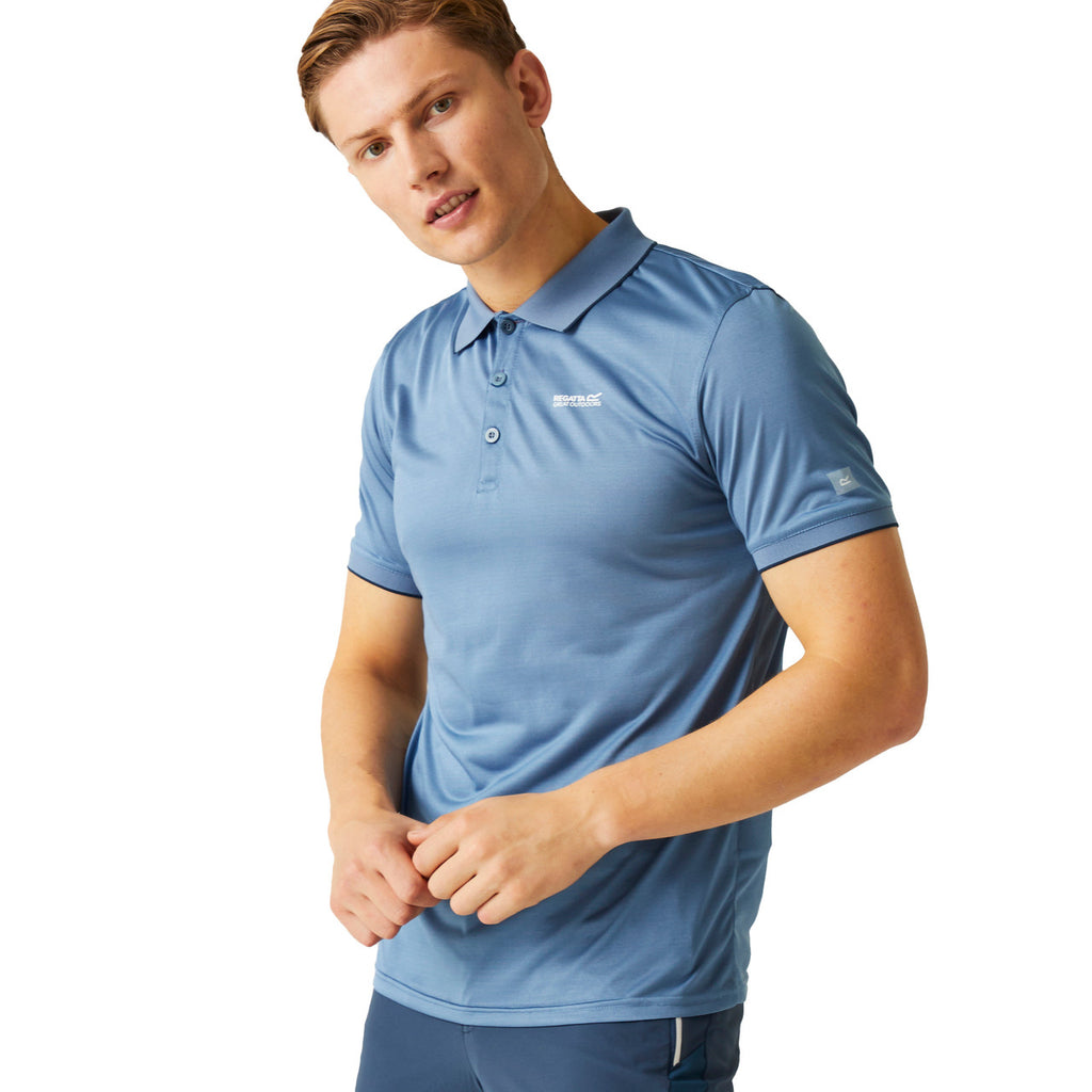 Regatta Men's Polo Shirt Remex II Sports Polo T Shirt Coronet Blue Solid