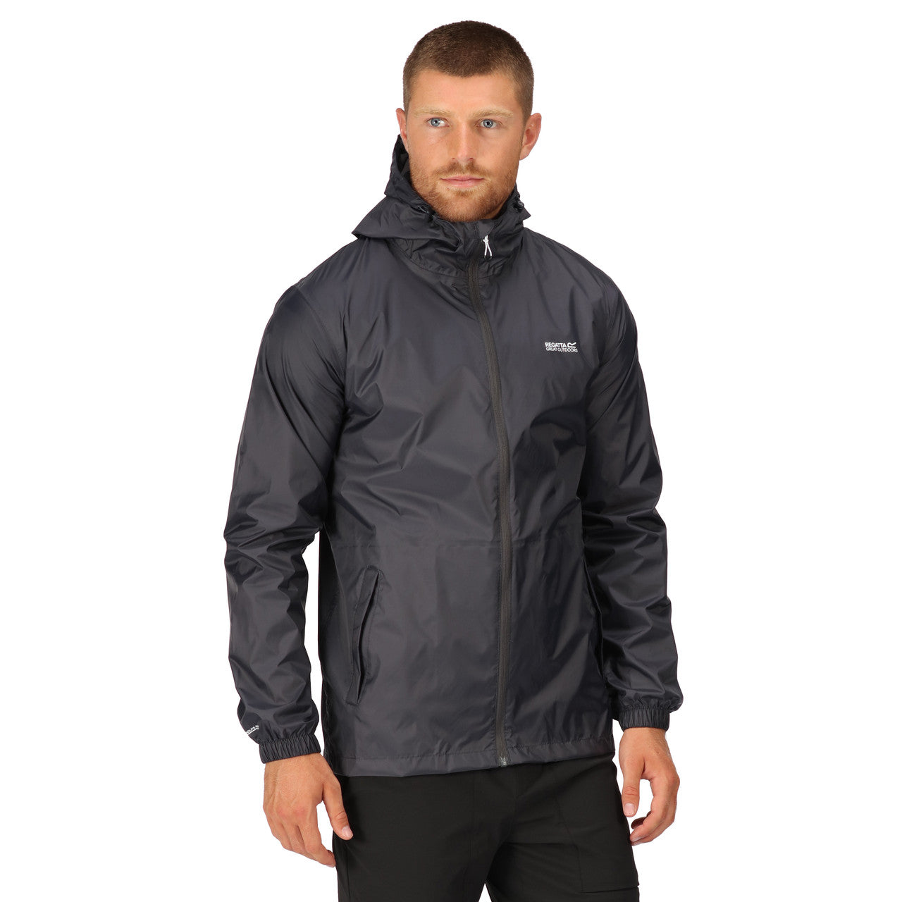 Regatta Men's Pack It Jacket Waterproof Rain Coat Seal Grey