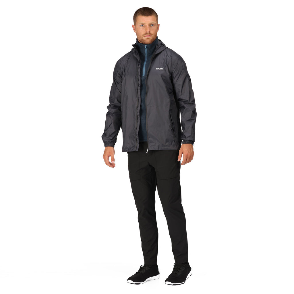 Regatta Men's Pack It Jacket Waterproof Rain Coat Seal Grey