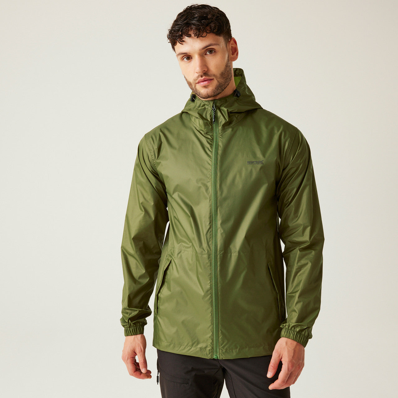 Regatta Men's Pack It Jacket Waterproof Rain Coat Nephrite Green