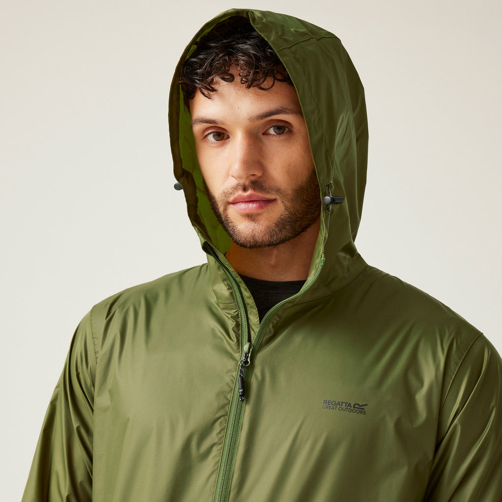 Regatta Men's Pack It Jacket Waterproof Rain Coat Nephrite Green