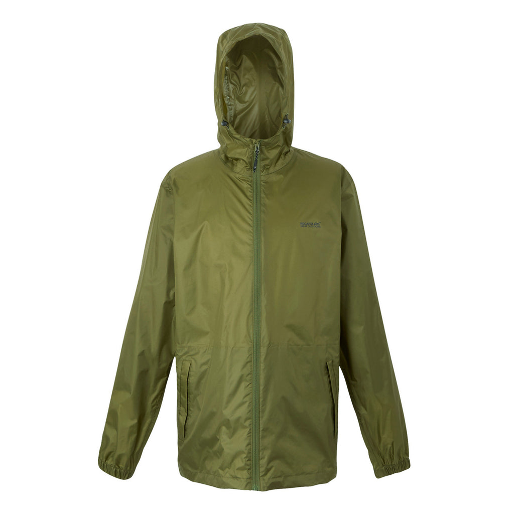 Regatta Men's Pack It Jacket Waterproof Rain Coat Nephrite Green