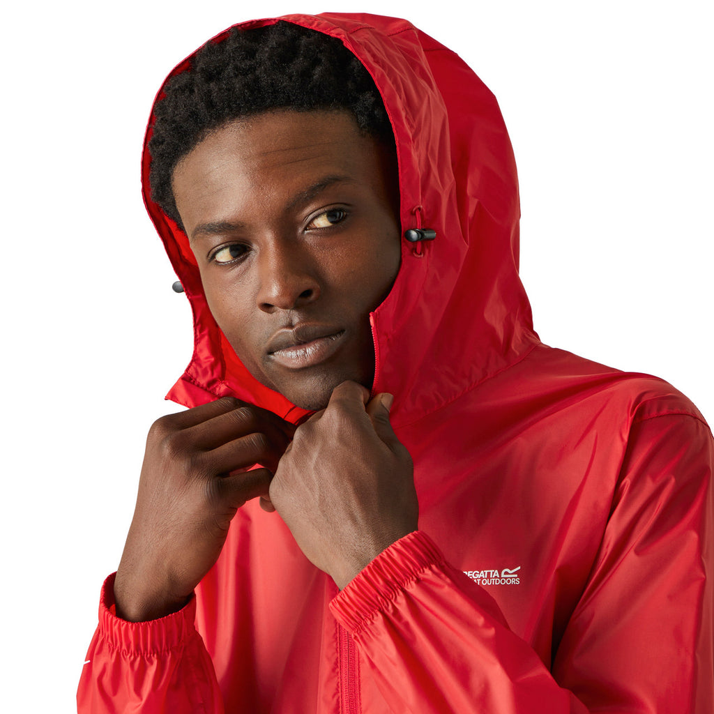 Regatta Men's Pack It Jacket Waterproof Rain Coat Danger Red