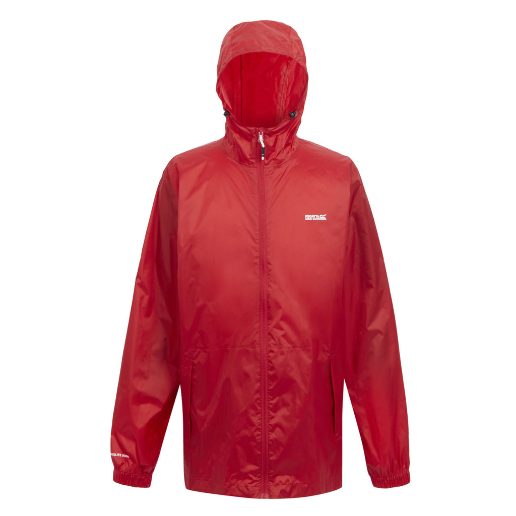 Regatta Men's Pack It Jacket Waterproof Rain Coat Danger Red