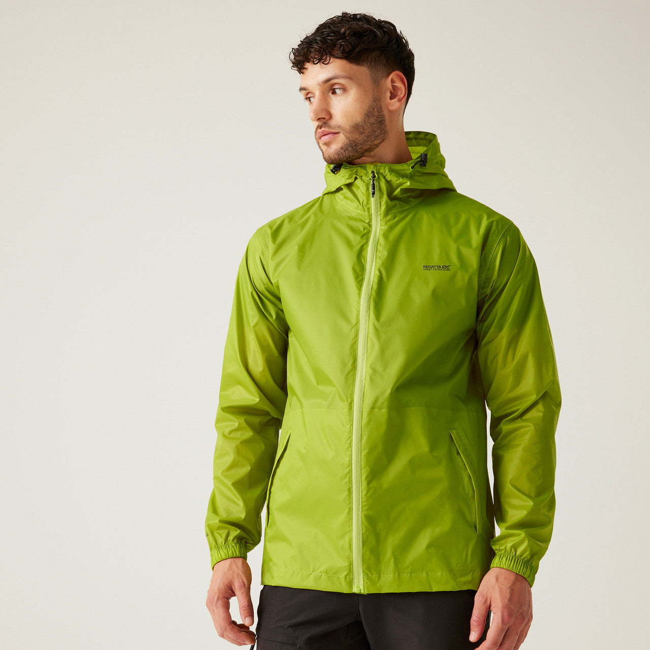 Regatta Men's Pack It Jacket Waterproof Rain Coat Greenoble Green