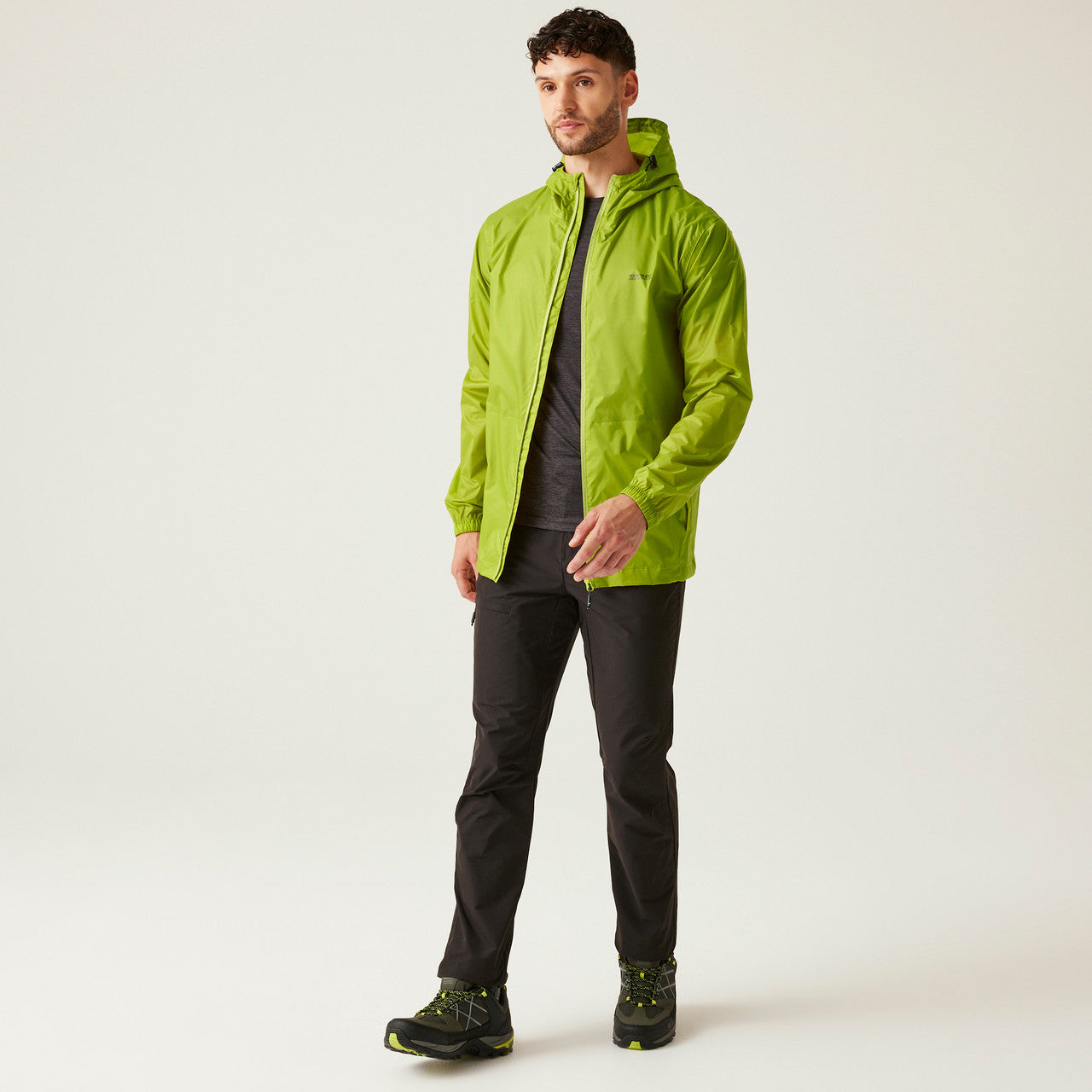 Regatta Men's Pack It Jacket Waterproof Rain Coat Greenoble Green