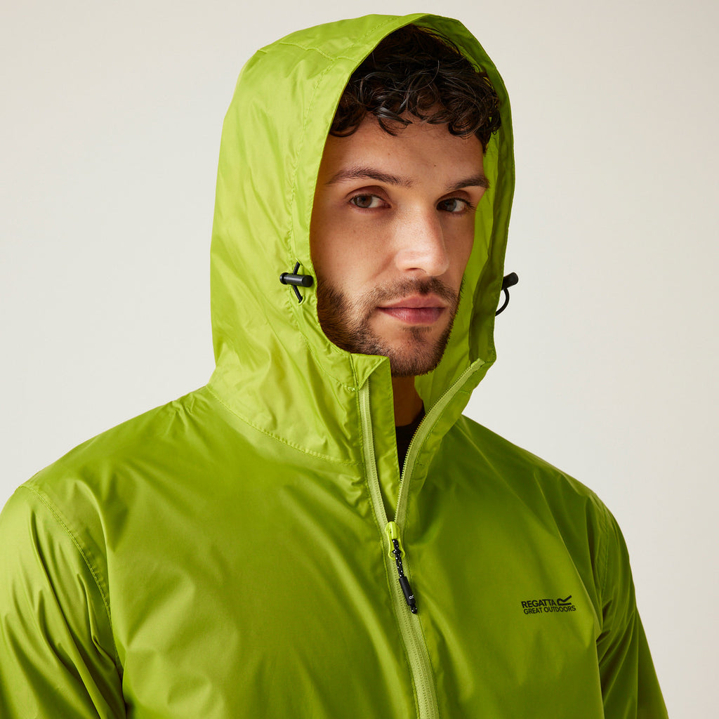 Regatta Men's Pack It Jacket Waterproof Rain Coat Greenoble Green