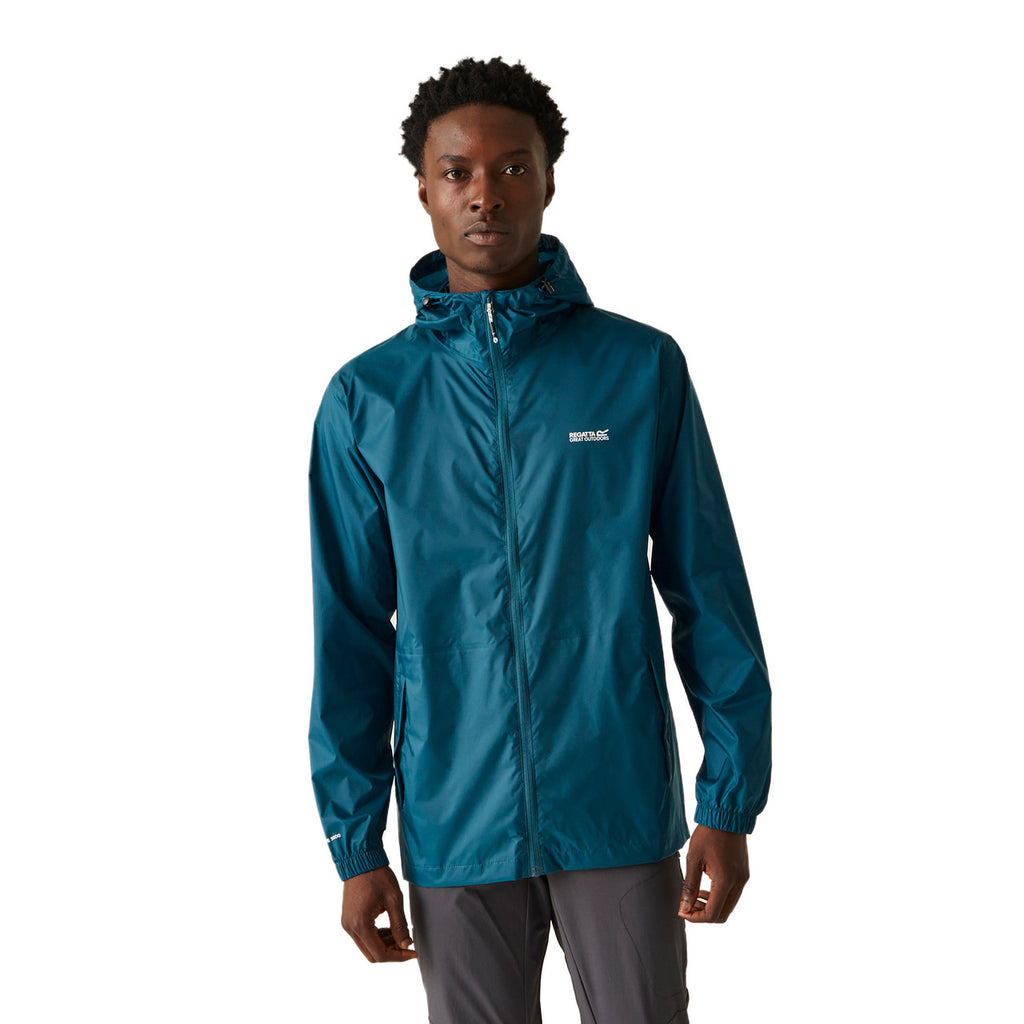 Regatta Men's Pack It Jacket Waterproof Rain Coat Moroccan Blue