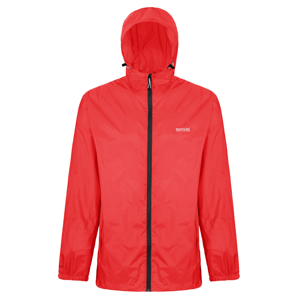 Regatta Men's Pack It Jacket Waterproof Rain Coat Fiery Red