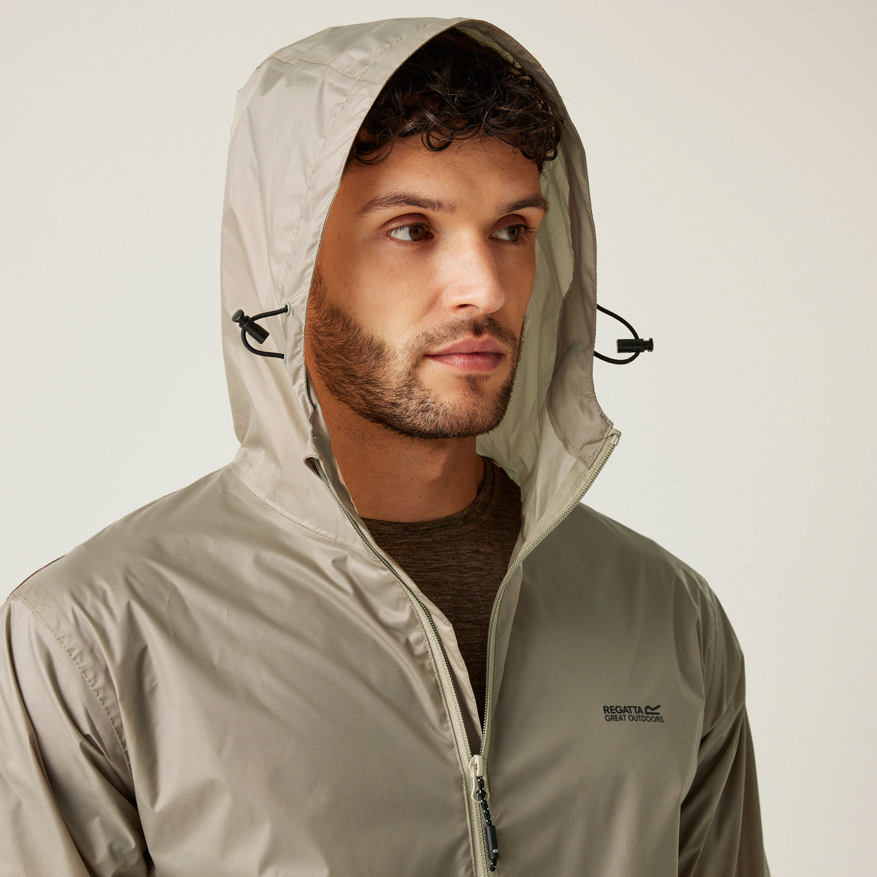 Regatta Men's Pack It Jacket Waterproof Rain Coat Golden Sand