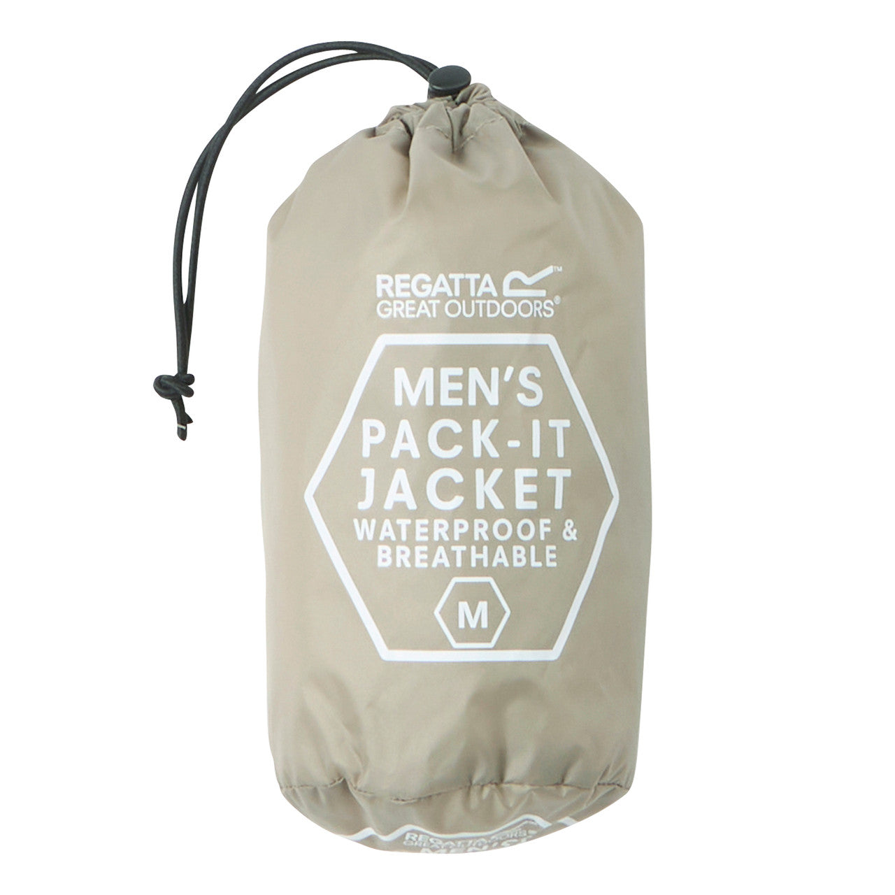 Regatta Men's Pack It Jacket Waterproof Rain Coat Golden Sand