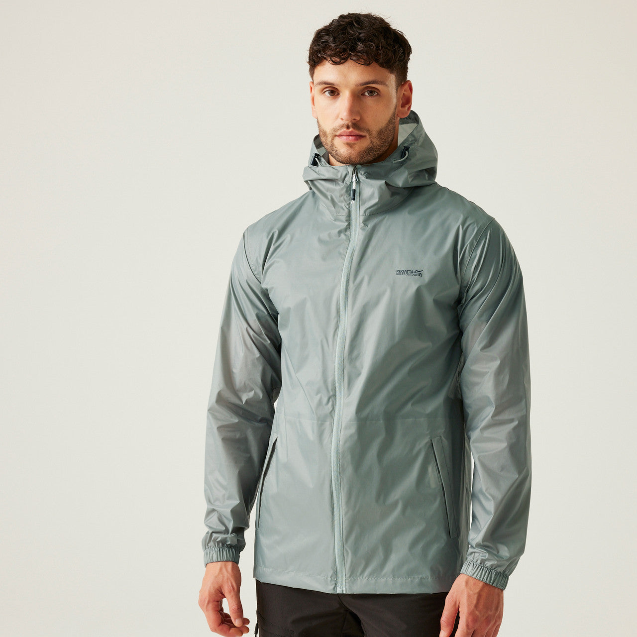 Regatta Men's Pack It Jacket Waterproof Rain Coat Glacier