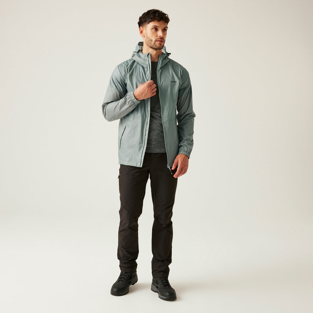 Regatta Men's Pack It Jacket Waterproof Rain Coat Glacier