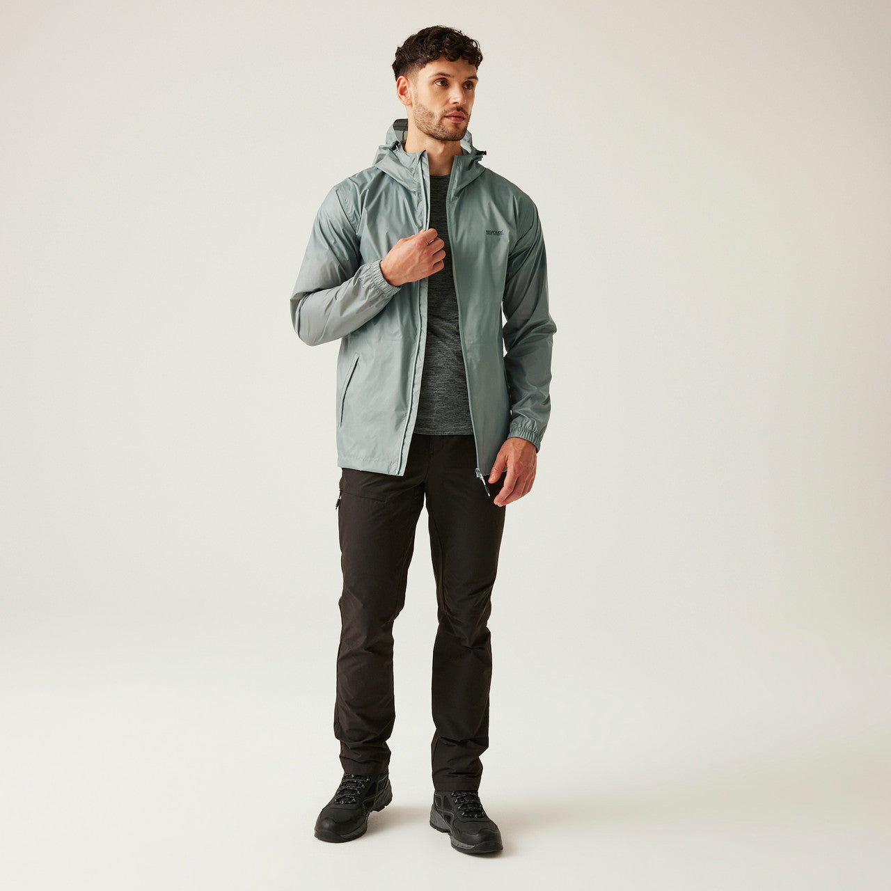 Regatta Men's Pack It Jacket Waterproof Rain Coat Glacier