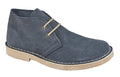 Roamers Unisex Suede Leather Lace Up Desert Boots Navy Blue