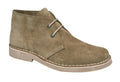 Roamers Unisex Suede Leather Lace Up Desert Boots Khaki